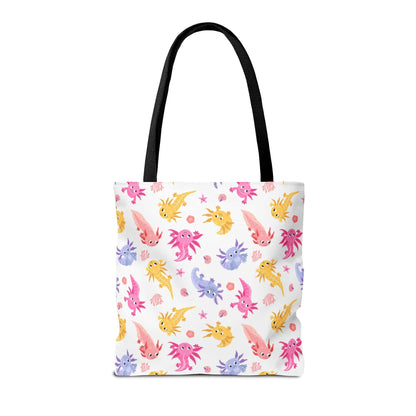 Axolotl Whimsy Canvas Tote Bag