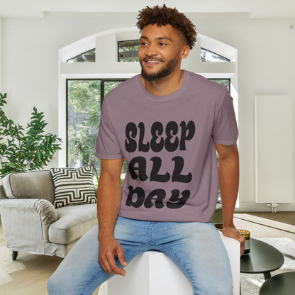 Sleep All Day Adult T-shirt