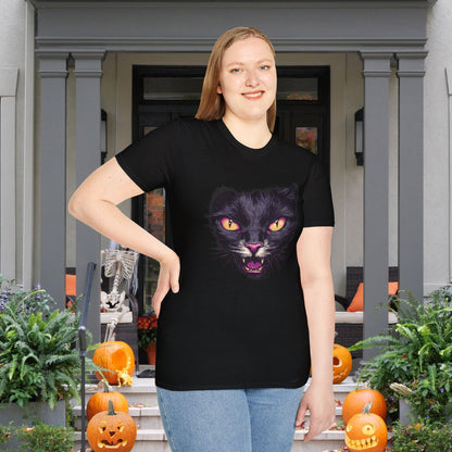 Black Cat Face T-shirt
