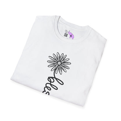 Blessed (Vertical, Floral) Adult T-shirt