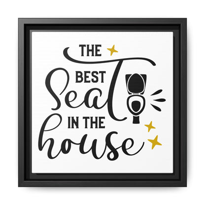 The Best Seat In The House Framed Canvas Bathroom Art