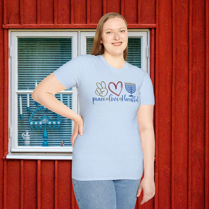 Peace Love Hanukkah Adult T-shirt