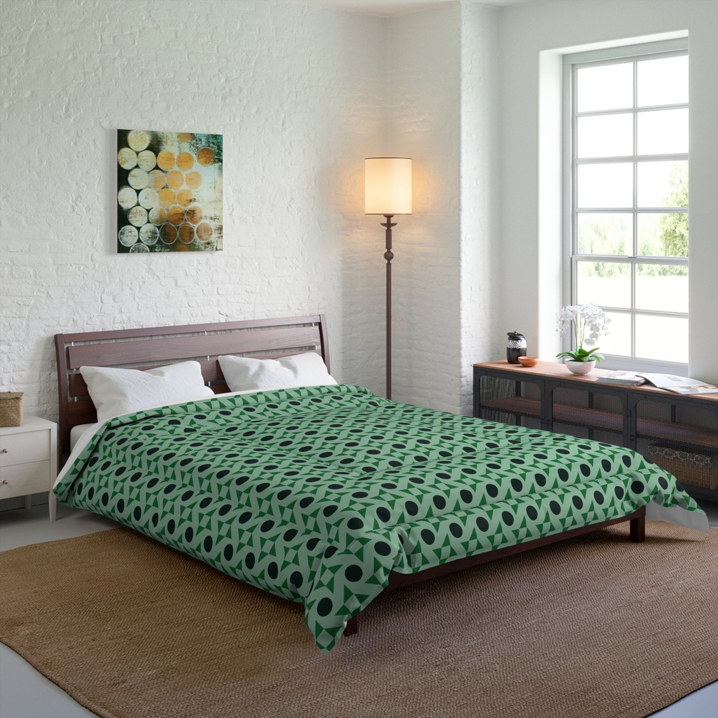 Emerald Pinwheels Basic Bedding Set