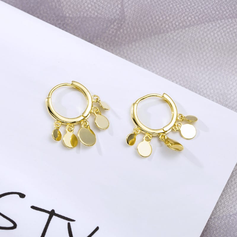 Shimmer Disc Hoop Earrings