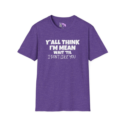 Y'all Think I'm Mean Wait 'til I Don't Like You Adult T-shirt