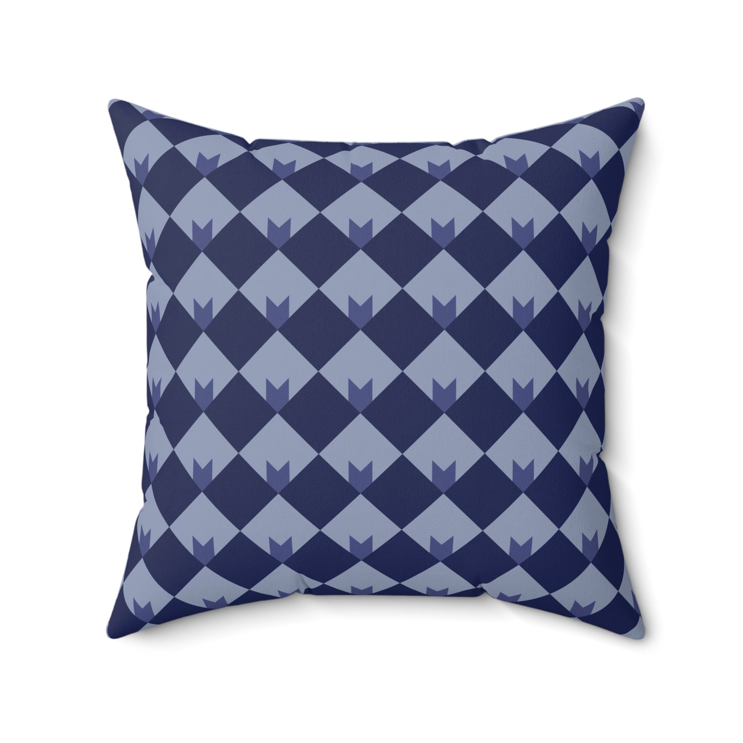 Diamond Bloom-Navy & Periwinkle Throw Pillow