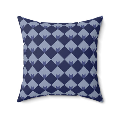 Diamond Bloom-Navy & Periwinkle Throw Pillow