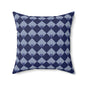 Diamond Bloom-Navy & Periwinkle Throw Pillow