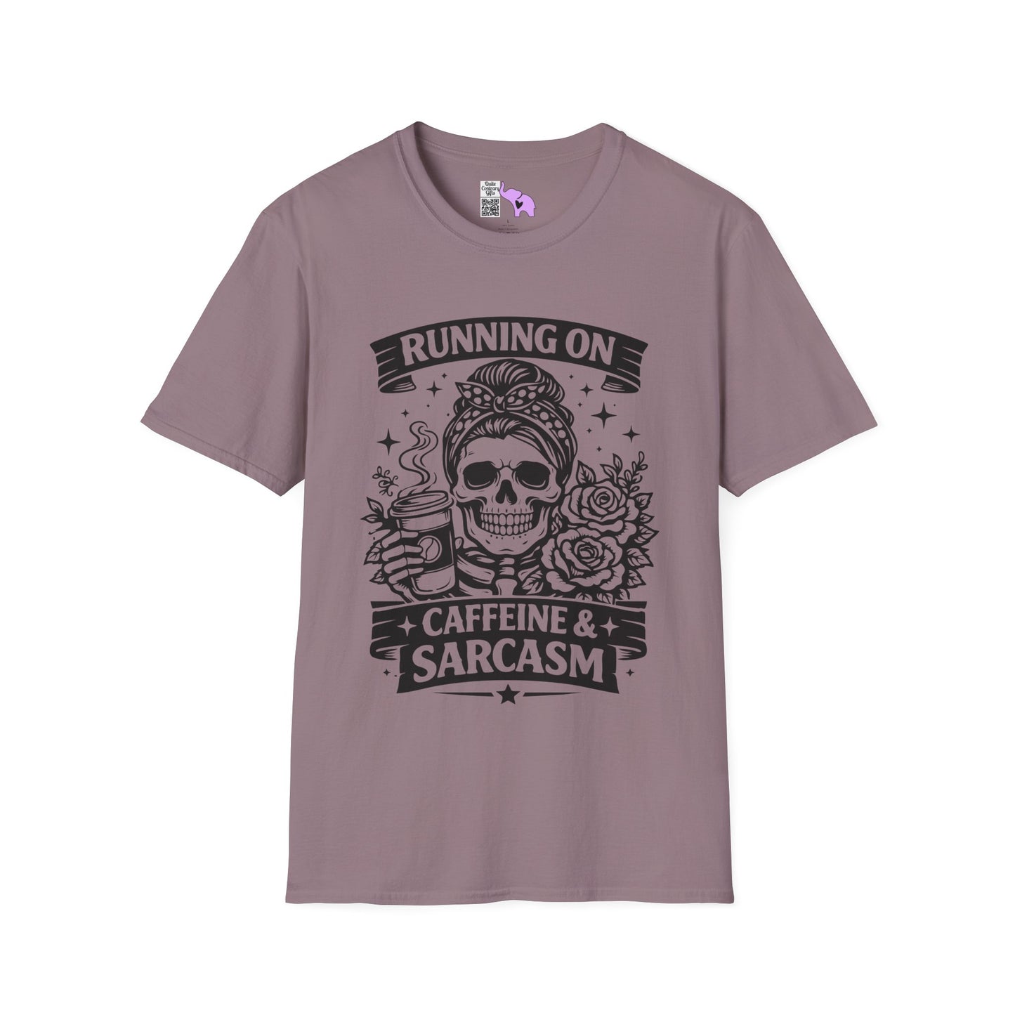 Running On Caffeine & Sarcasm Adult T-shirt