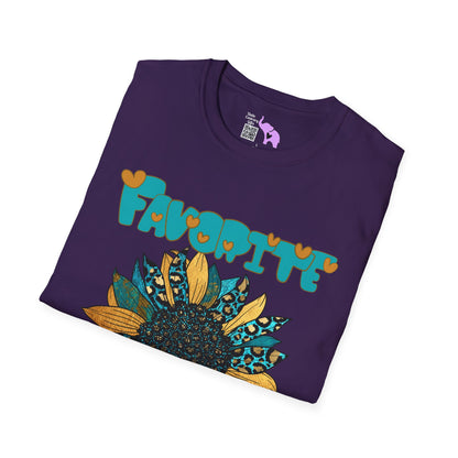 Favorite Auntie Teal/Gold Adult T-shirt