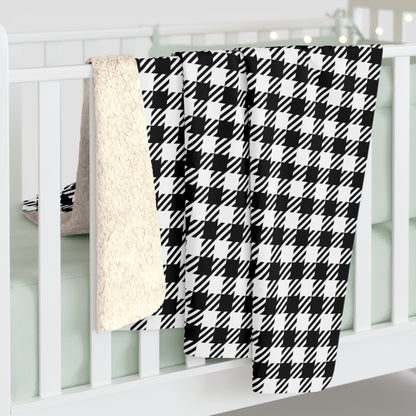 Black & White Balance Sherpa Fleece Blanket