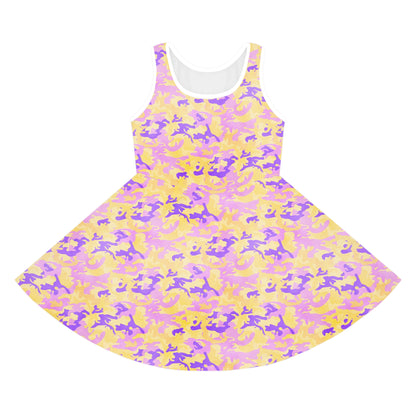 Peach Sorbet Camo Girls' Sleeveless Sundress