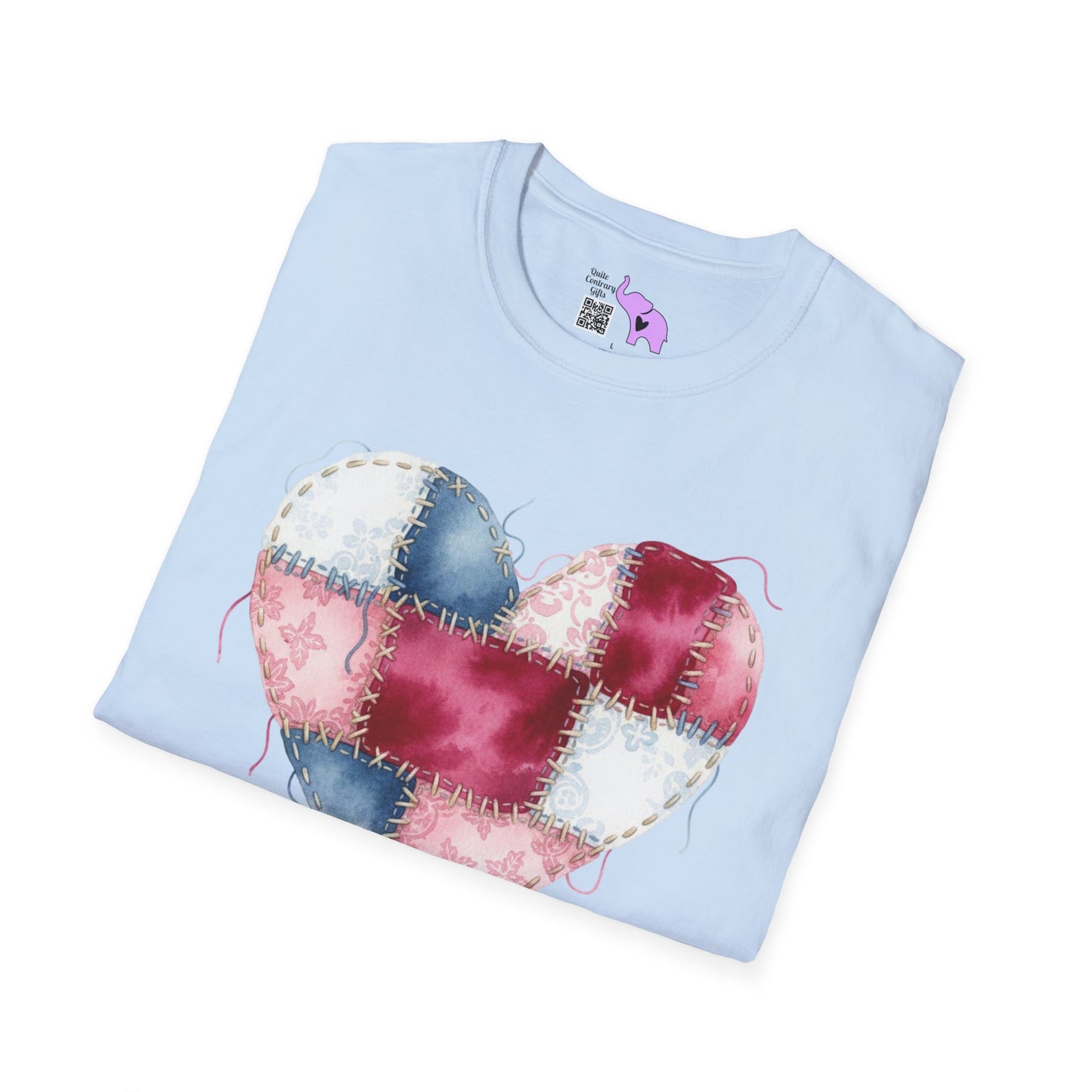 Patchwork Quilt Heart Adult T-shirt