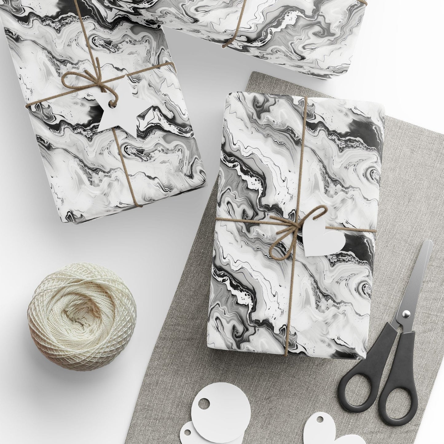 Frost Veil Marble Wrapping Paper