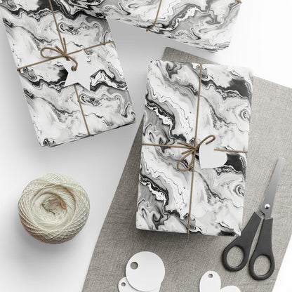 Frost Veil Marble Wrapping Paper