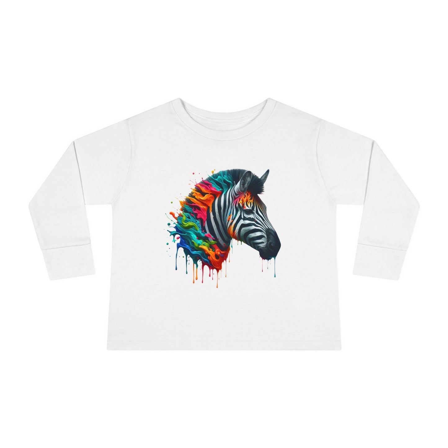 Colorful Zebra Toddler Long Sleeve Tee