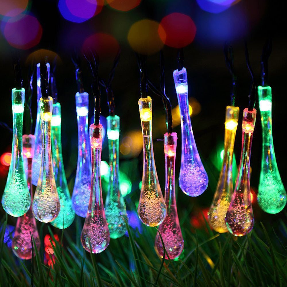 LED Water Drops Solar String Lights