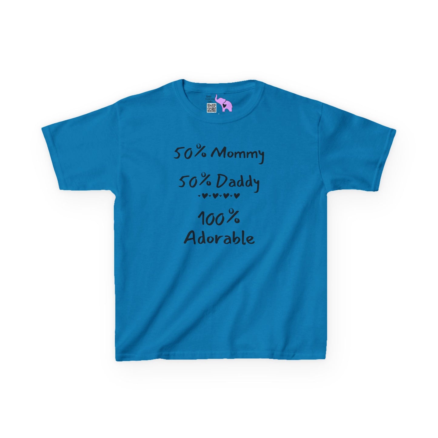 50% Mommy 50% Daddy 100% Adorable Kids Heavy Cotton™ Tee
