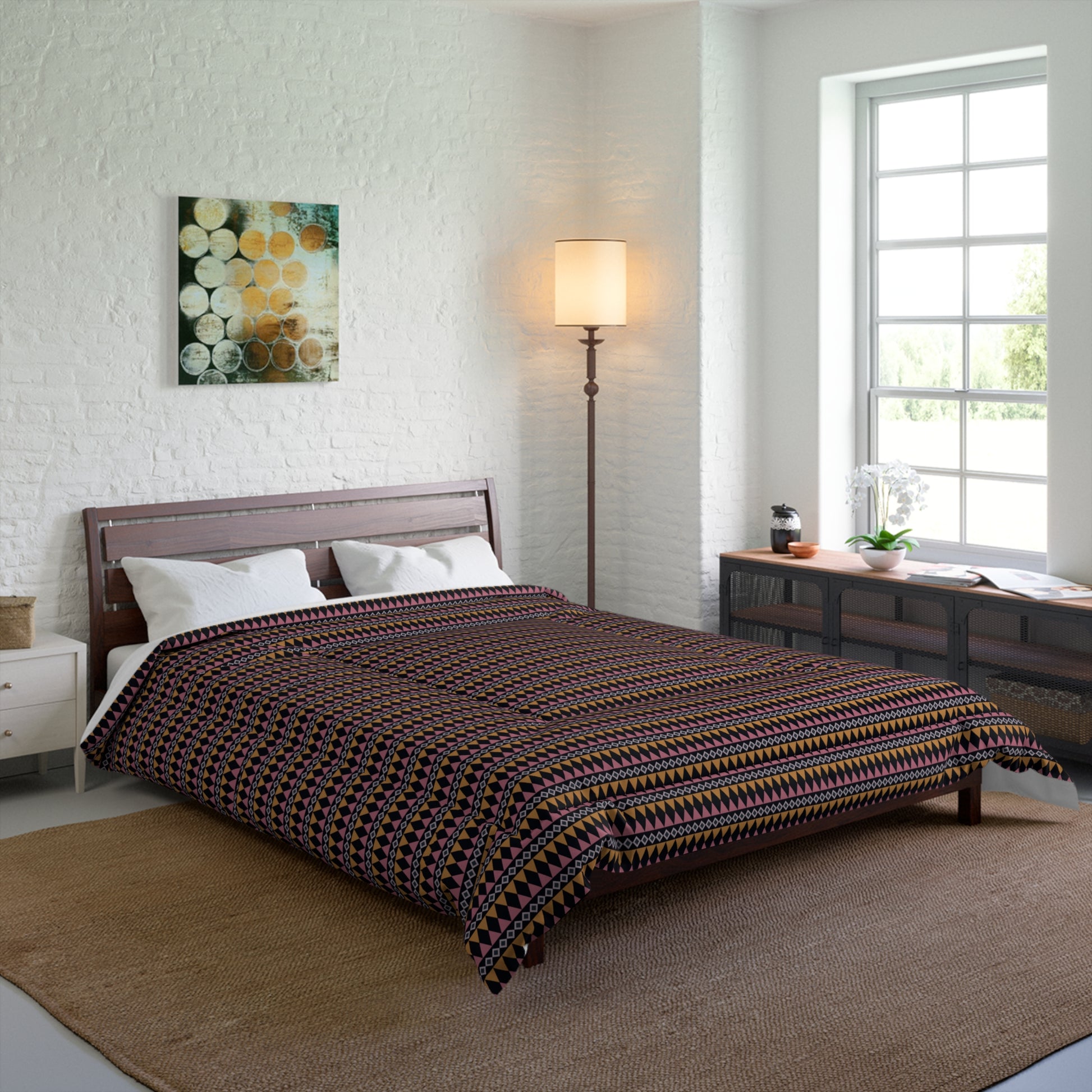 Midnight Clay Cairn Stripes Comforter