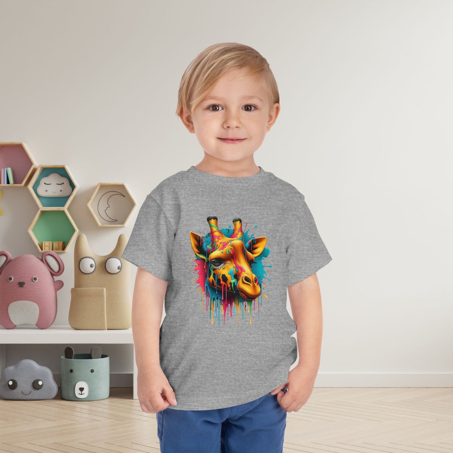 Colorful Giraffe Toddler Tee