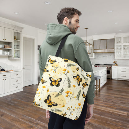 Sunlit Butterfly Bloom Canvas Tote Bag