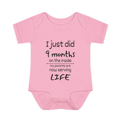 I Just Did 9 Months on the inside Infant Baby Rib Bodysuit