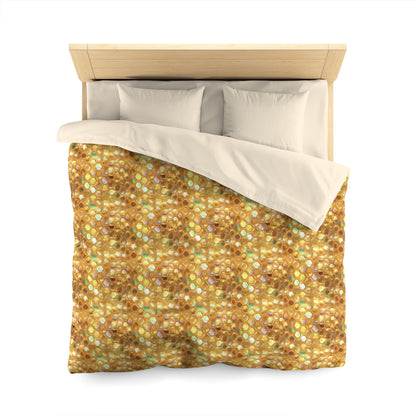 Golden Prism Grid Microfiber Duvet Cover
