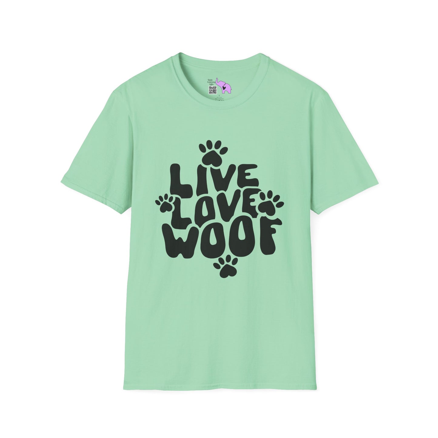 Live Love Woof Adult Tshirt
