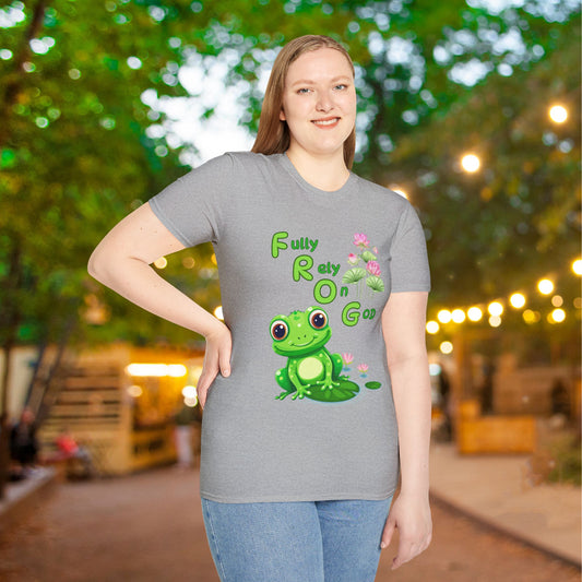 Fully Rely On God Frog Meaning Adult T-shirt