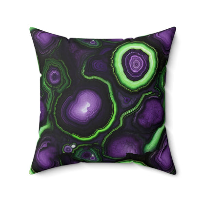 Amethyst & Lime Fracture Throw Pillow