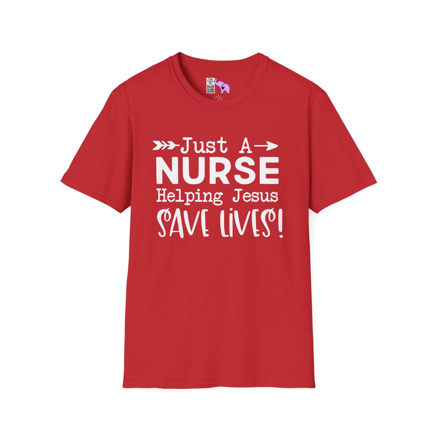 Just A Nurse Helping Jesus Save Lives Adult T-shirt