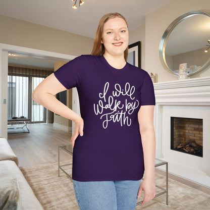 I Will Walk by Faith Adult T-shirt