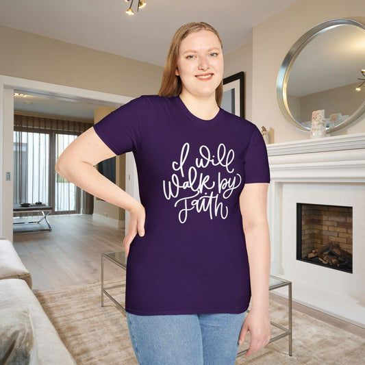 I Will Walk by Faith Adult T-shirt