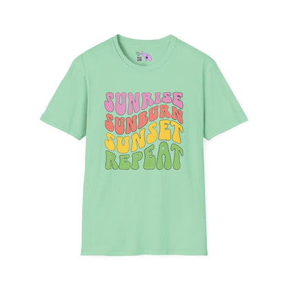 Sunrise Sunburn Sunset Repeat Adult T-shirt