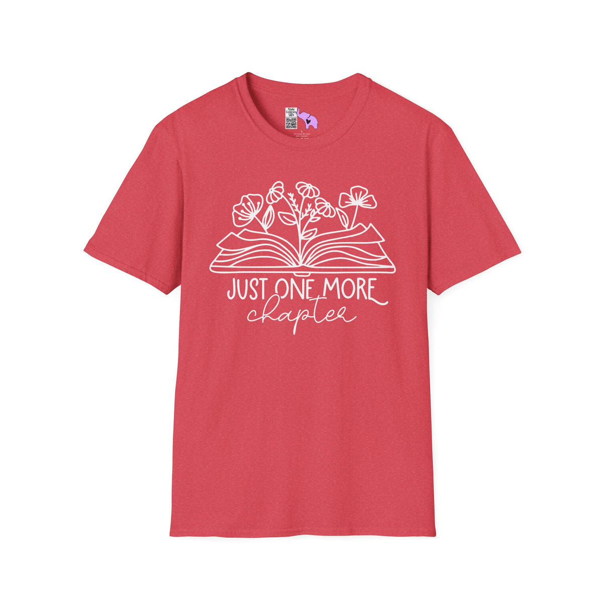 Just One More Chapter (Flowers and Open Book) Adult T-shirt