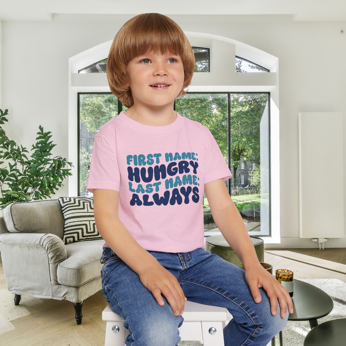 First Name: Hungry Last Name: Always Heavy Cotton™ Toddler T-shirt