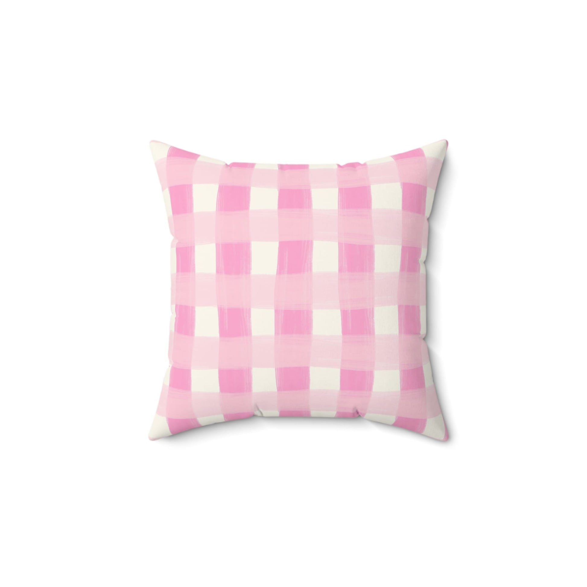 Dreamy Rose Gingham Throw Pillow