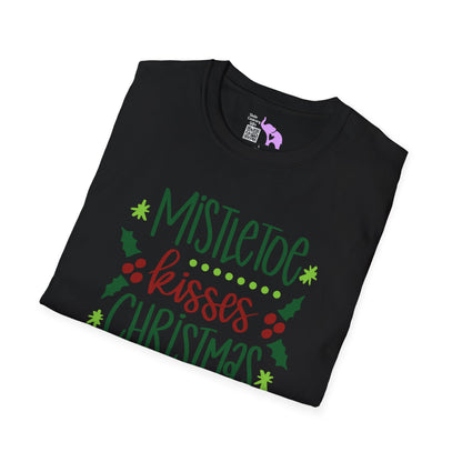 Mistletoe Kisses Christmas Wishes Adult T-shirt