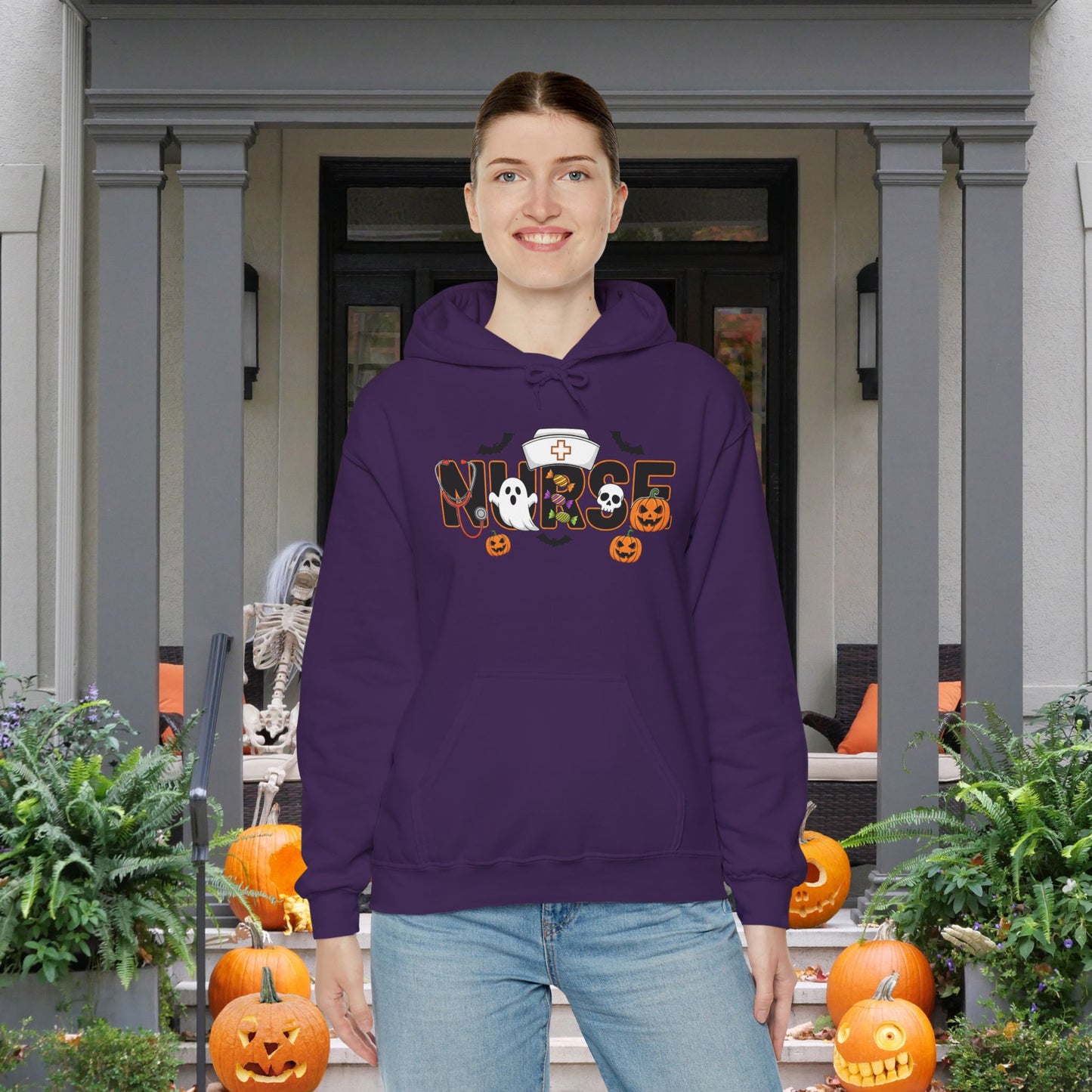 Fun Halloween Nurse Heavy Blend™ Hooded Sweatshirt