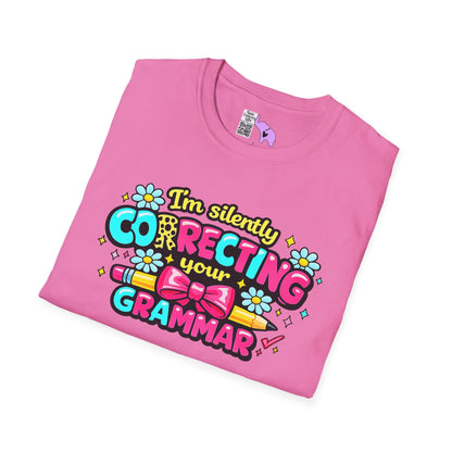 I'm Silently Correcting Your Grammar (Colorful) Adult T-shirt