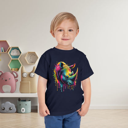Colorful Rhino Toddler Tee