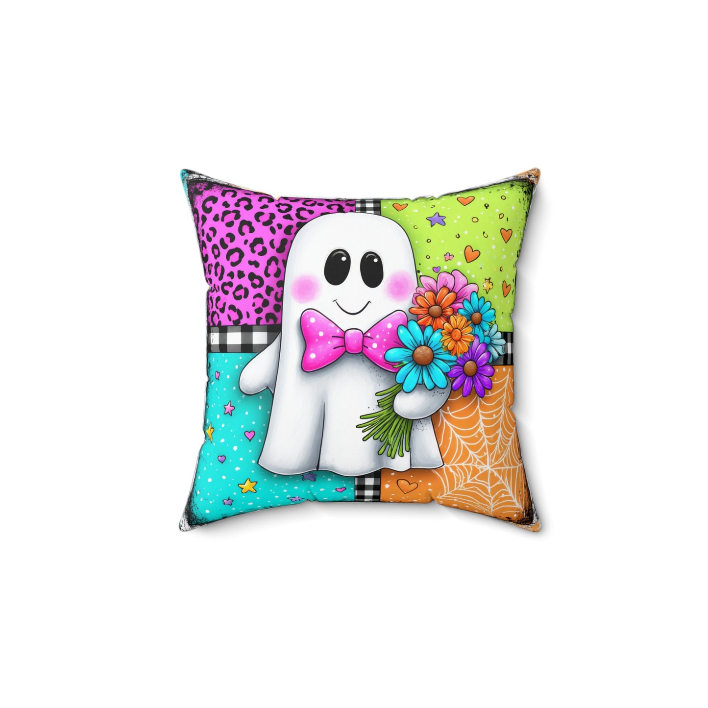 Dapper Boo Patchwork Throw Pillow