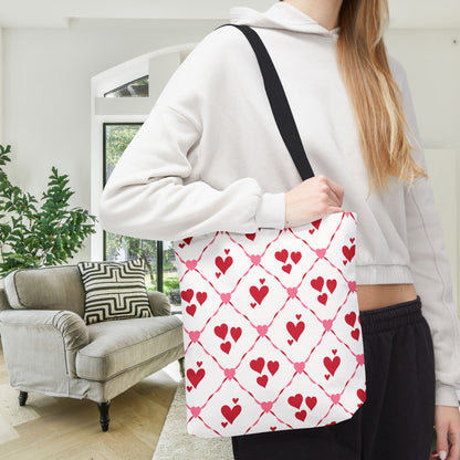 Cupid’s Lattice Canvas Tote Bag