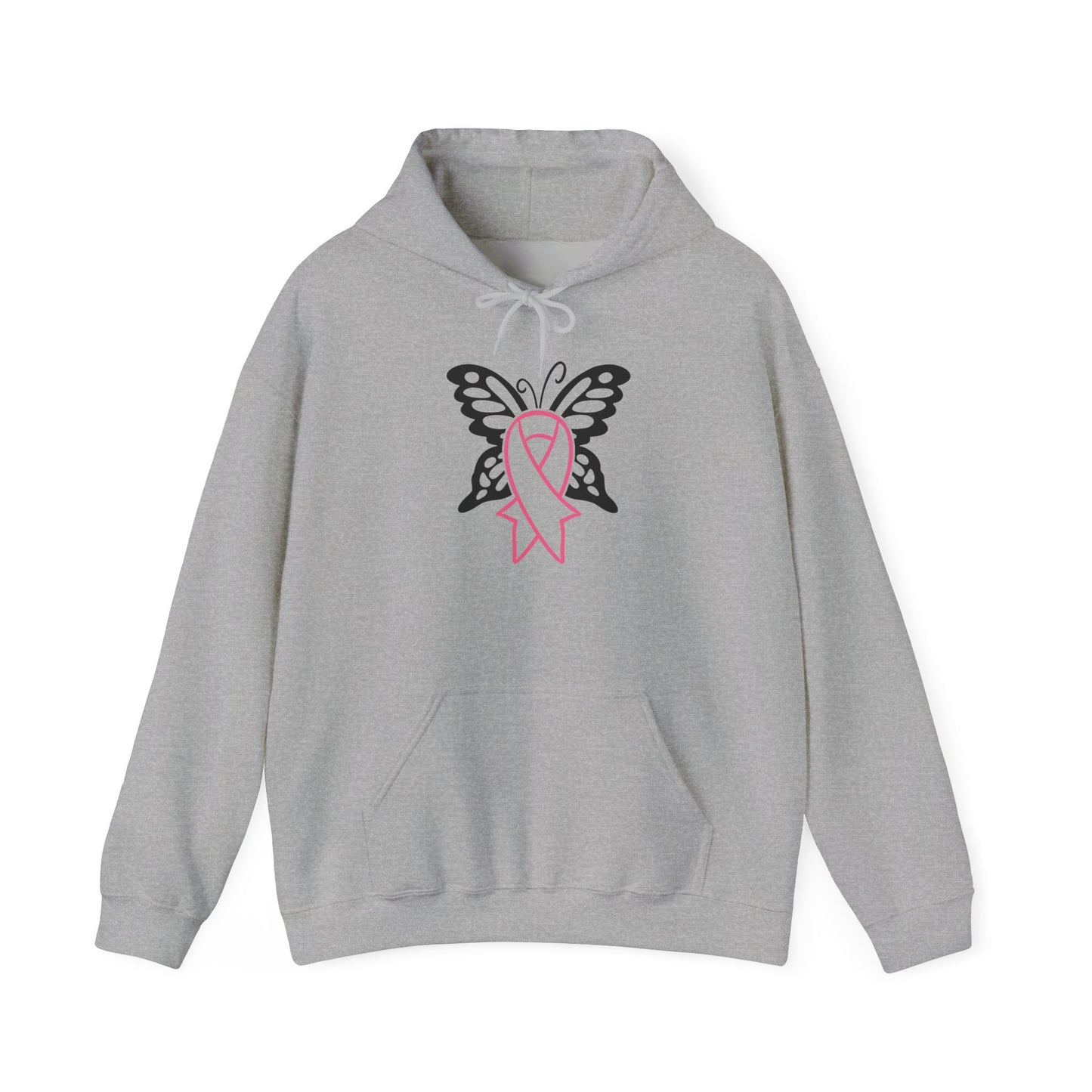 Butterfly Pink Support Ribbon Adult Heavy Blend™ Hoodie