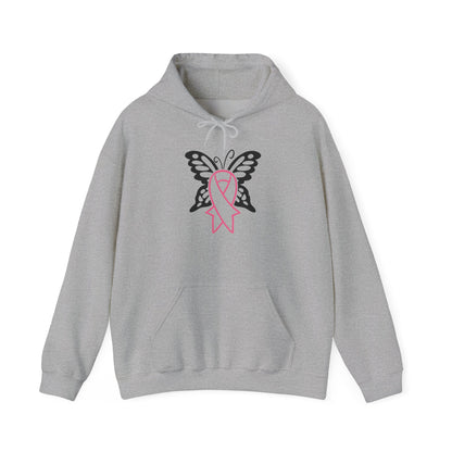 Butterfly Pink Support Ribbon Adult Heavy Blend™ Hoodie