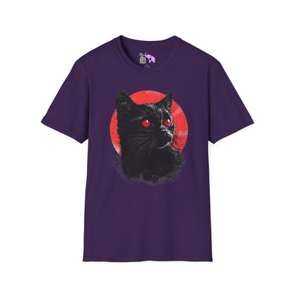 Black Cat Over Full Moon 2 Adult T-shirt
