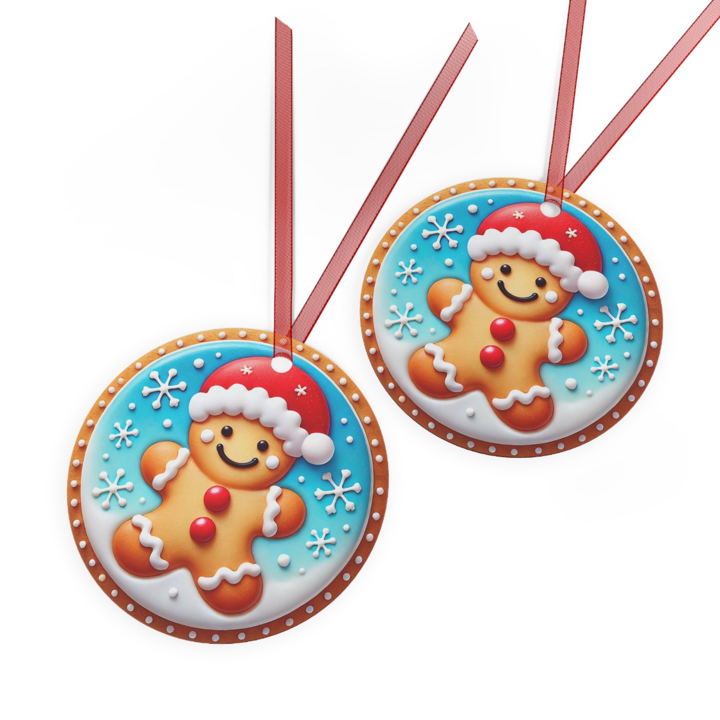 Jolly Gingerbread Metal Ornament