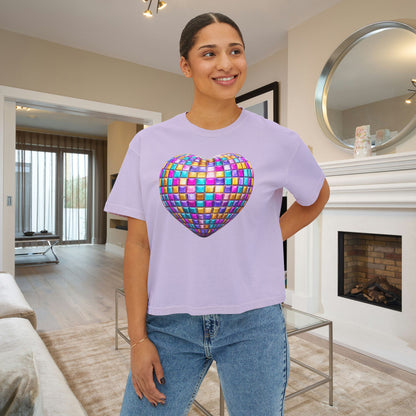 Heart in Blocks Women's Boxy Tee