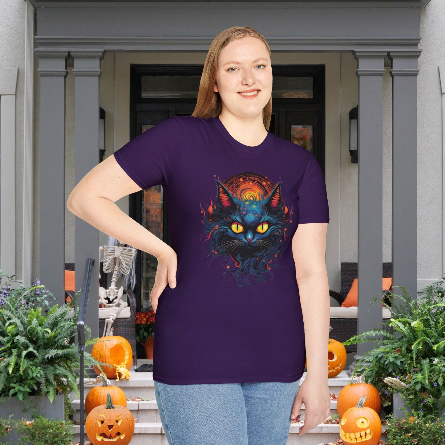 Creepy Black Cats 12 Adult T-shirt