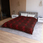 Crimson Gilded Daisies Microfiber Duvet Cover